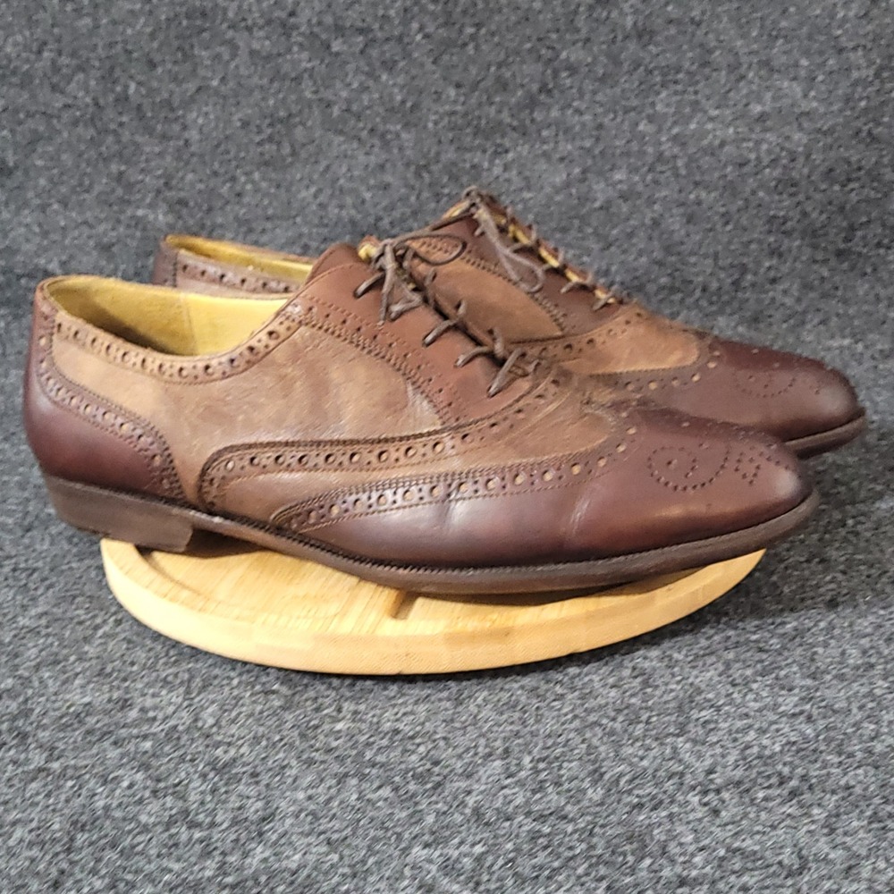 Cole Haan Bragano Oxford Shoes Men's 10 Brown Wingtip Leather 2431 MADE IN ITALY